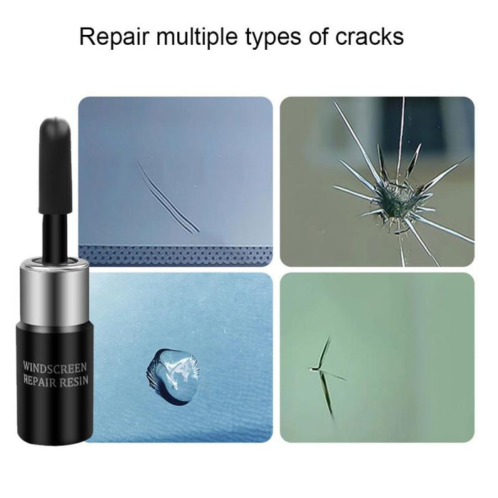 10 Bottles Value Pack, Automotive Windshield Repair Kit: black, silver windshield crack repair tool/product image, product de