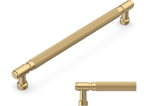 10 Pack Gold knurled Cabinet Pulls 192mm Hole Center Kitchen Drawer Handles-175