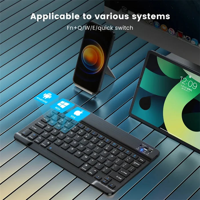 10" Wireless Bluetooth Keyboard and Mouse Set by "": lavender purple, white portable keyboard and mouse set with a smartphone