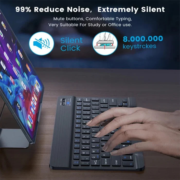 10" Wireless Bluetooth Keyboard and Mouse Set by "": lavender purple, white portable keyboard and mouse set with a smartphone