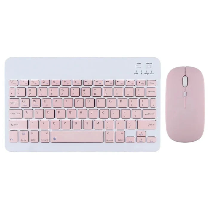 10" Wireless Bluetooth Keyboard and Mouse Set by "": lavender purple, white portable keyboard and mouse set with a smartphone