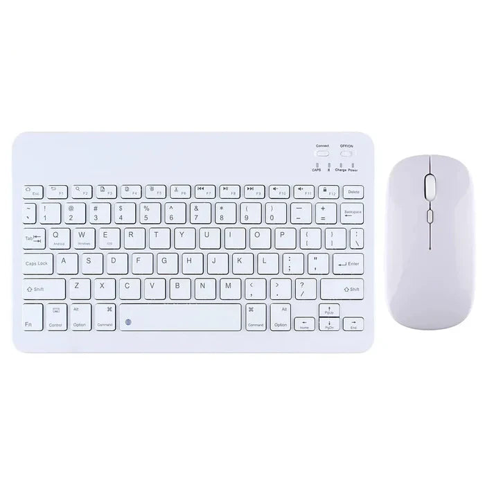10" Wireless Bluetooth Keyboard and Mouse Set by "": lavender purple, white portable keyboard and mouse set with a smartphone
