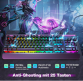 105 Key RGB Gaming Keyboard UK Layout USB Wired Backlit IP32 Anti Ghosting-KB002