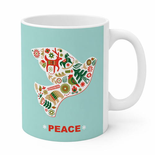 11oz Ceramic Mug - Dove of Peace for the Holiday Season Default