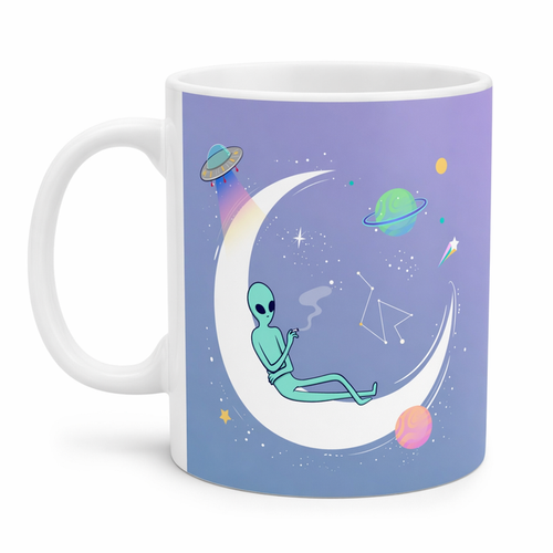 11oz Purple Alien Mug - A Cool and Spooky Drinkware Default