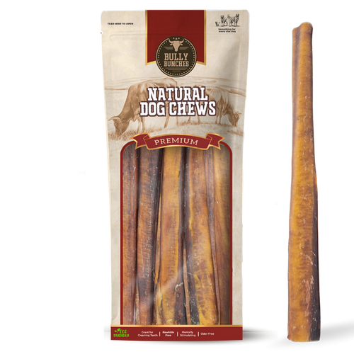 12-inch monster bully stick for dogs - single ingredient, natural, odour-free | Ombrava