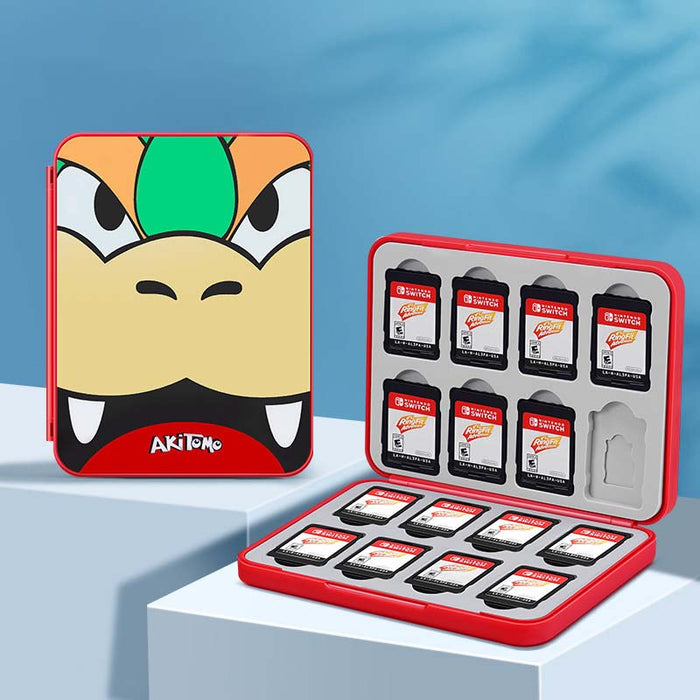 16-Slot Switch Game Case Holder: red, white Poké Ball-inspired design, cartoon gaming-themed style