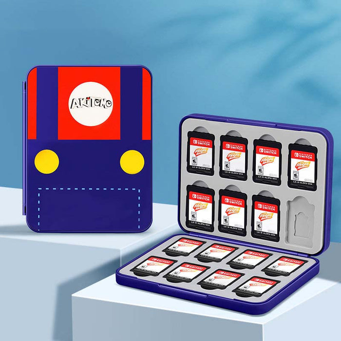16-Slot Switch Game Case Holder: red, white Poké Ball-inspired design, cartoon gaming-themed style