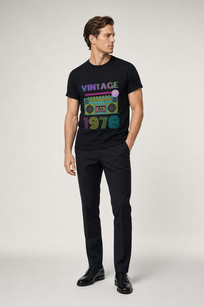 1978 Retro Style Men's T-Shirt Black