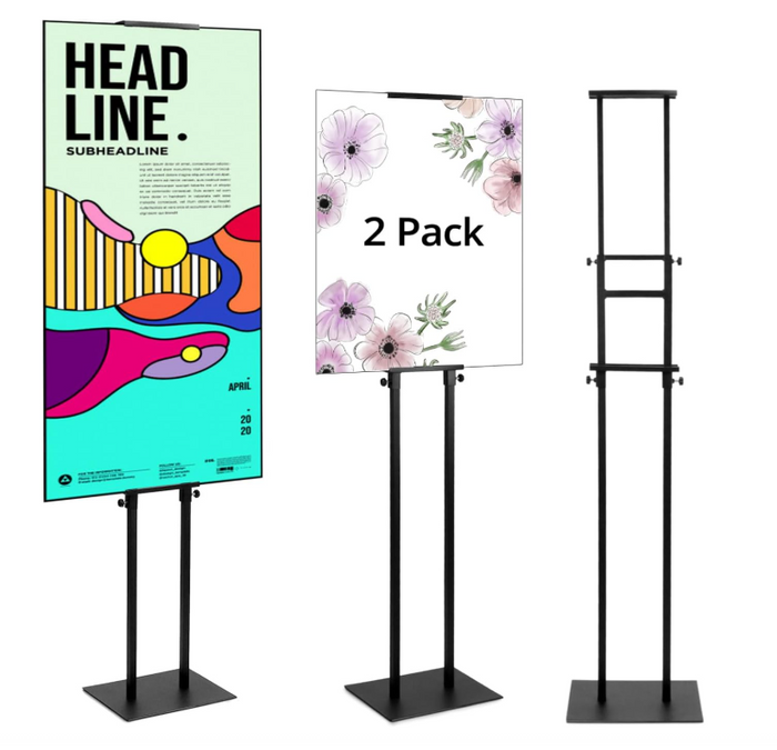 2Pack Poster Stand Double Sided Adjustable Sign Holder 83" Menu Display Stand-90