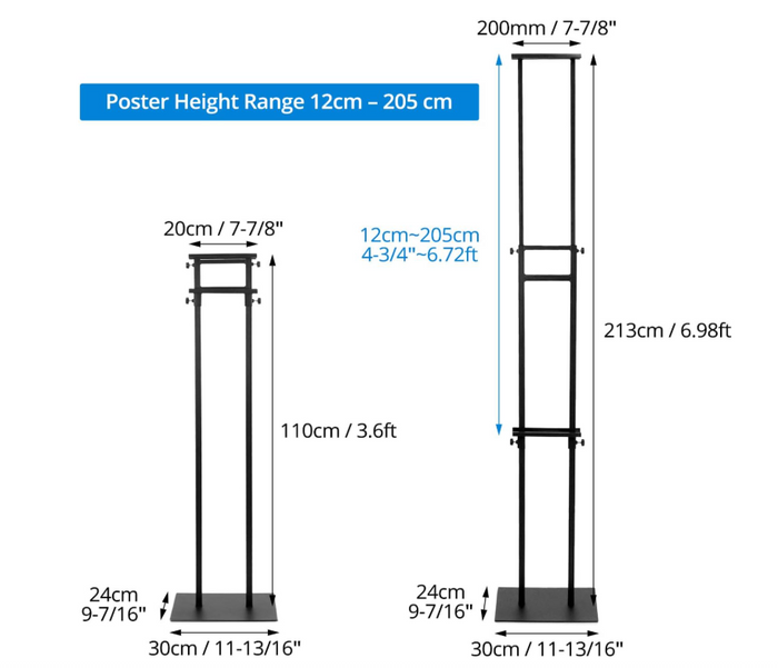 2Pack Poster Stand Double Sided Adjustable Sign Holder 83" Menu Display Stand-90
