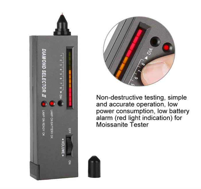 2 Pcs Diamond Tester Pen Portable Gold Tester Jewelry Moissanite Detector LED