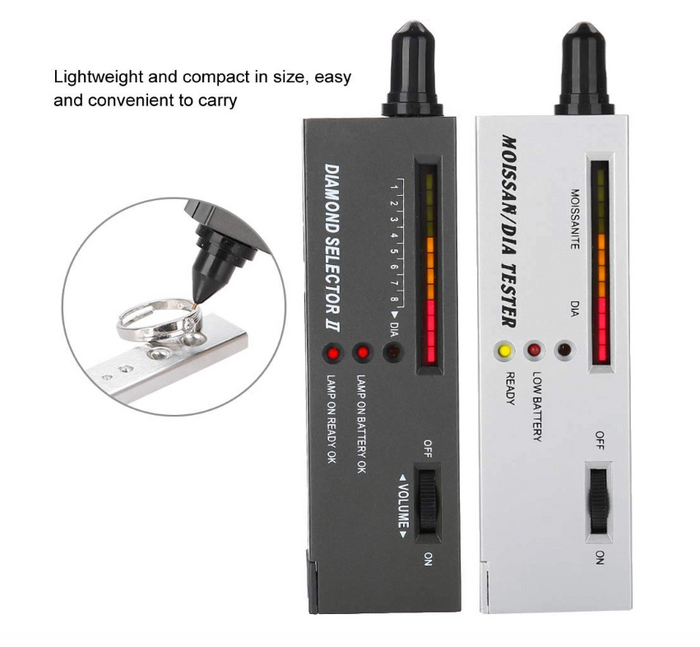 2 Pcs Diamond Tester Pen Portable Gold Tester Jewelry Moissanite Detector LED