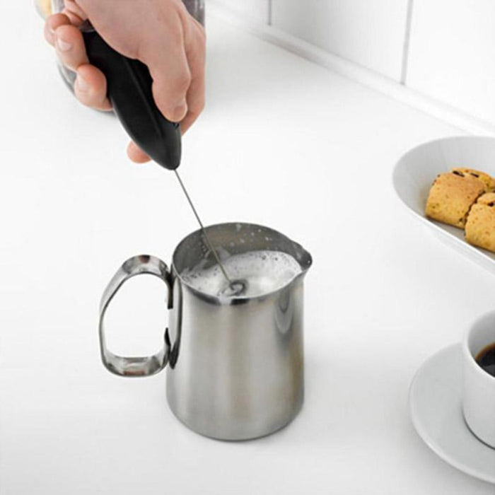 2-Piece Set of Cordless Electric Whisks for Frothing Milk, Lattes, and Eggs: black, silver handheld electric milk frother, mi