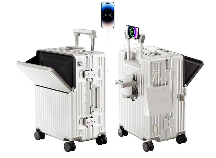 20" Carry On Suitcase Hard Shell TSA Lock 360 Spinner Cabin Luggage White-145
