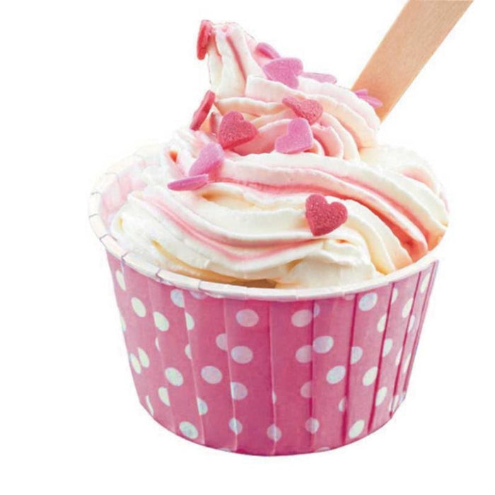 200 Pieces of Heat-Resistant Wholesale Cake Baking Cups: pink, white cupcakes, cute, colorful style