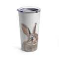 20oz Bunny Tumbler: light gray, silver rabbit, realistic animal illustration style