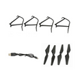 240PRO Stealth Dragon Spare Parts for 4K Dual Camera Drone: black, dark gray set of four two-blade propellers, minimal style