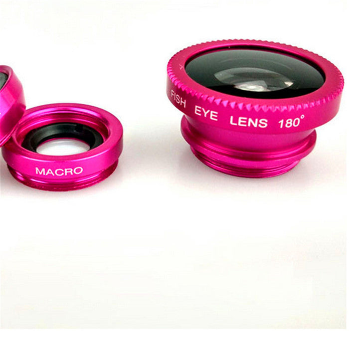 3-in-1 Lens for Special Effects on Mobile Phones: black, green clip-on smartphone camera lenses, compact colorful accessory s