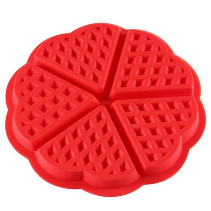 3-Piece Set of Mini Round Pancake and Waffle Molds: red four-leaf clover, novelty style