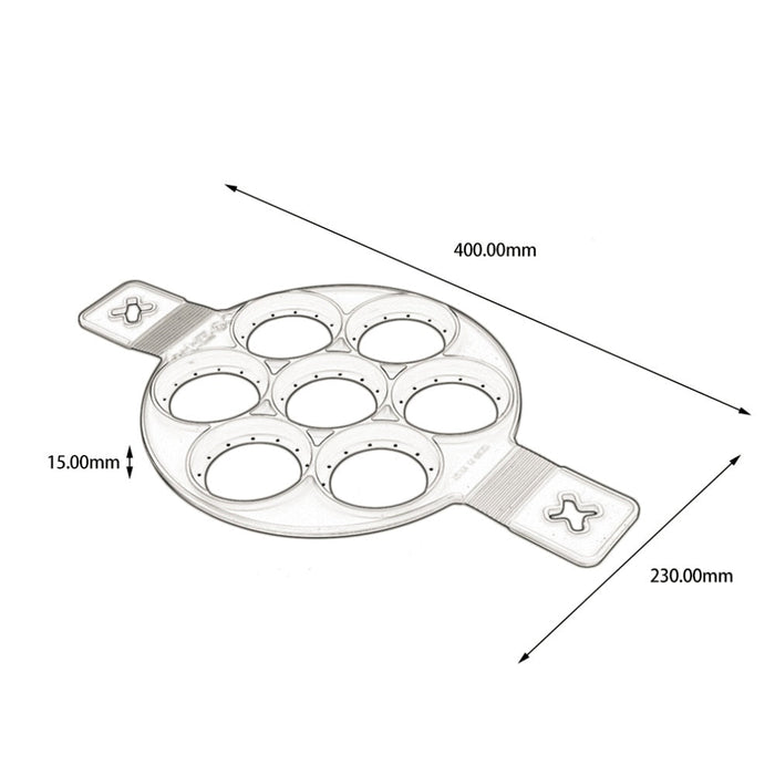 3-Piece Set of Silicone Non-Stick Pancake and Egg Molds: red round multi-cavity mold or holder, minimal style