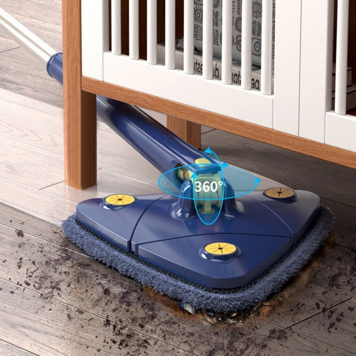 360 Self-Draining Cleaning Mop (3-pack): dark navy blue, orange floor cleaning mop head, modern functional style