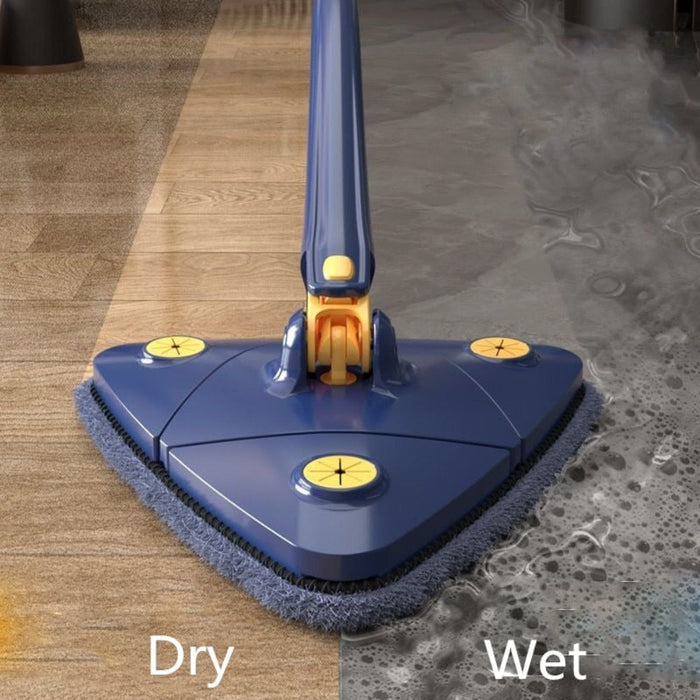 360 Self-Draining Cleaning Mop (3-pack): dark navy blue, orange floor cleaning mop head, modern functional style