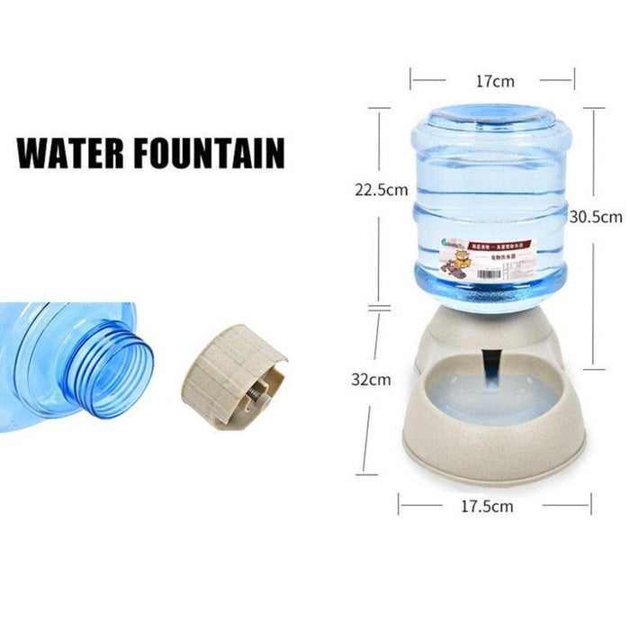 3.75L Pet Water Dispenser with Automatic Functionality: transparent clear, off-white/beige gravity pet food/water dispenser