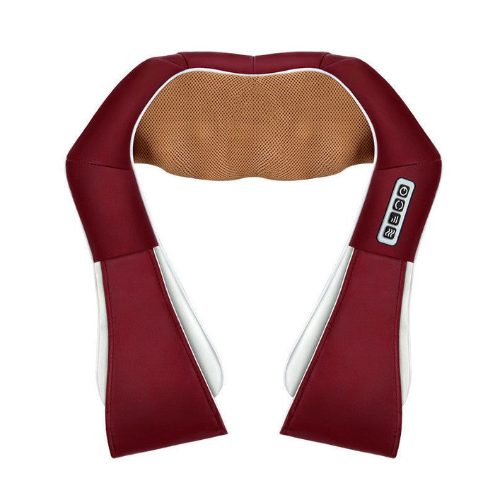 3D Infrared Massager for Back and Shoulders: beige, orange neck and shoulder massager, modern functional style