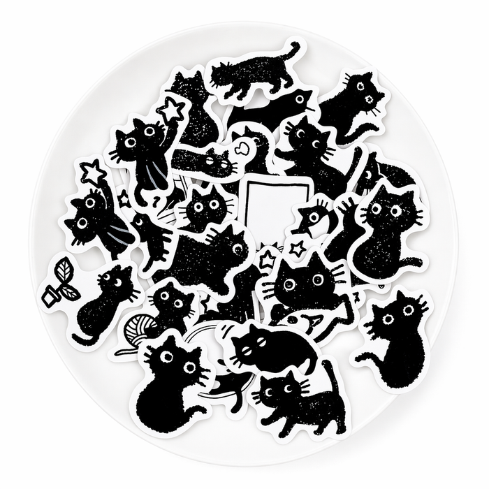 45PCS Black Cat Stickers for Creativity Default