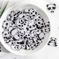 45PCS Panda Stickers for Creative Crafts: black, white panda characters, kawaii cartoon style