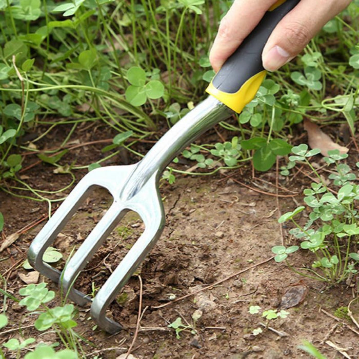 5 Piece Portable Garden Tool Kit: silver, black garden hand tool set, practical garden tools style