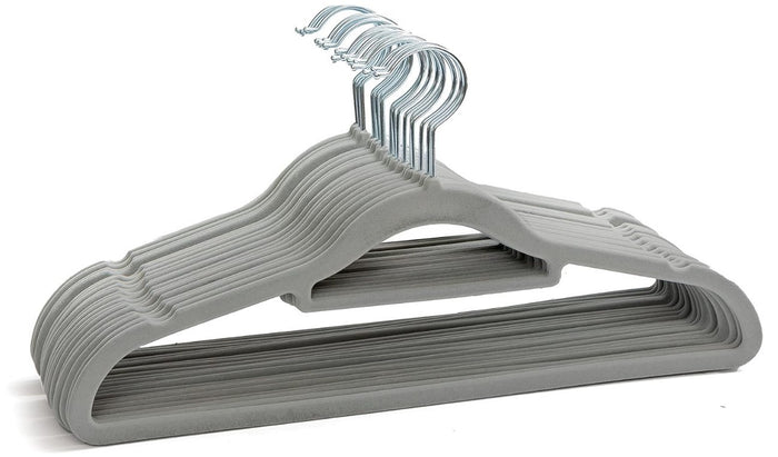 50 Pack Velvet Hangers Non Slip Heavy Duty Clothes Hangers Grey Slim