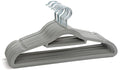 50 Pack Velvet Hangers Non Slip Heavy Duty Clothes Hangers Grey Slim
