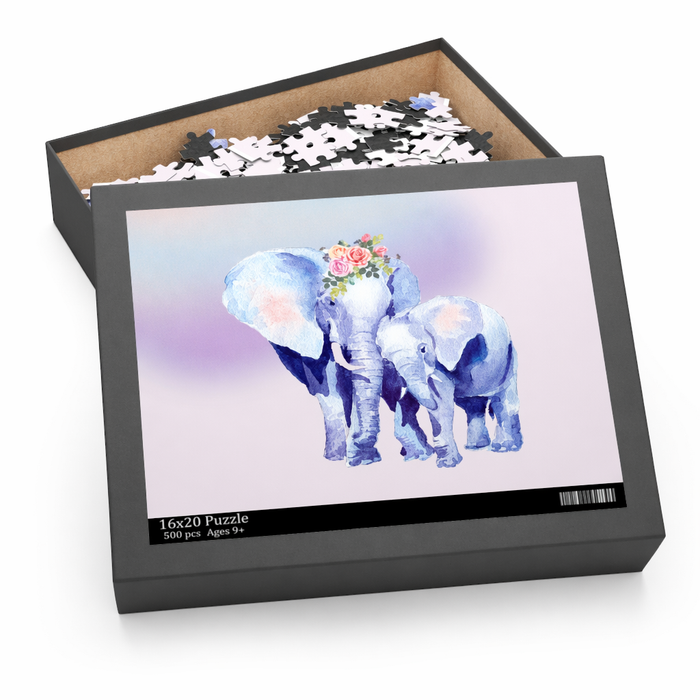500-Piece Puzzle Featuring Auspicious Elephant Design for Mother and Baby Default