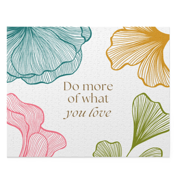 500-Piece Puzzle: Follow Your Passion with a Floral Twist: black, white abstract floral theme, minimal floral line art style