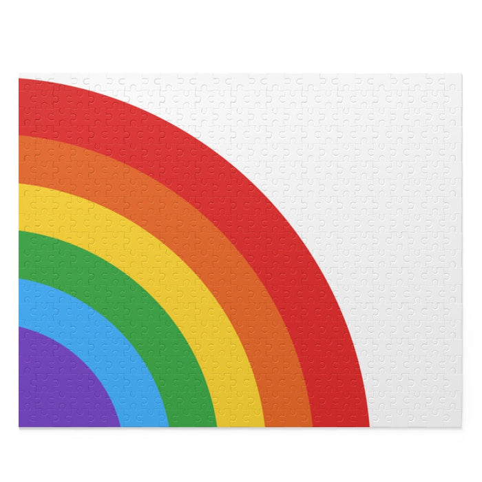 500-Piece Rainbow Art Jigsaw Puzzle: A Colorful Challenge: black, white rainbow, minimal graphic style