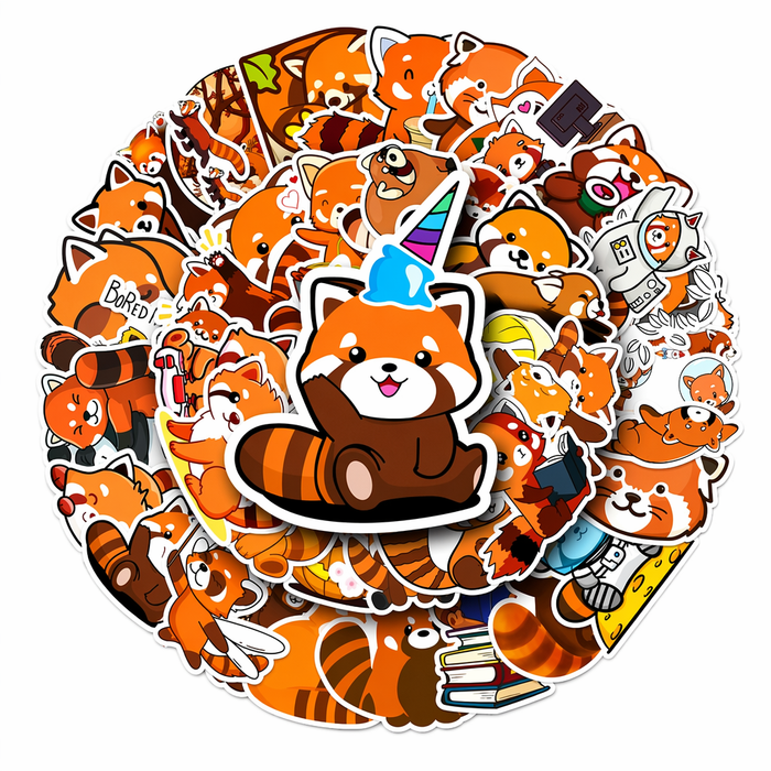 50PCS Red Panda Sticker Set Default