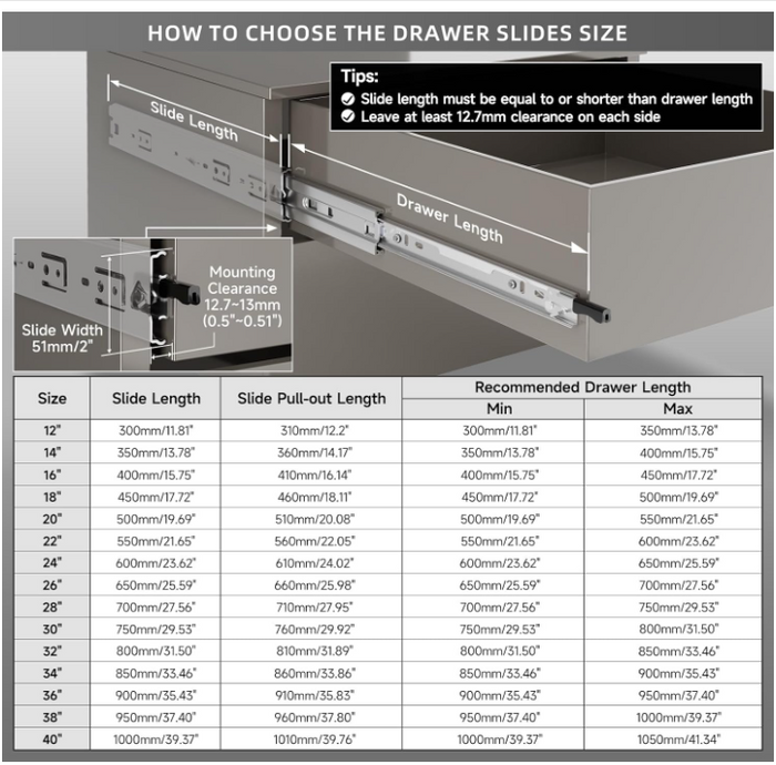 60cm Drawer Slides Heavy Duty 60kg Locking Full Extension Ball Bearing Runner-07