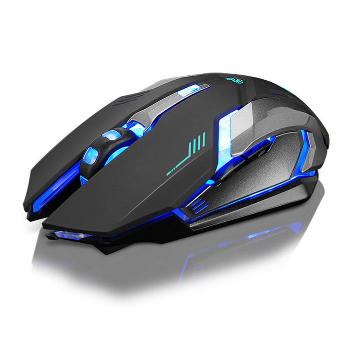 7th Generation Dragon Stealth Wireless Silent LED Backlit USB Optical Gaming Mouse: black, dark gray computer mouse, futurist