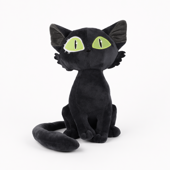 8-inch Cat Plush Toy - Baby-Safe Black