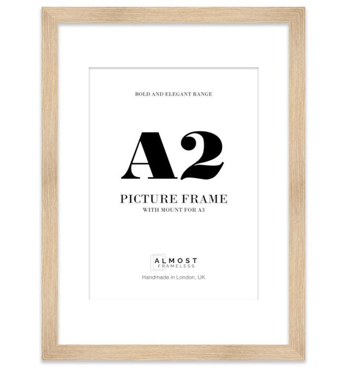 A2 A3 Picture Frames 2 Pack Oak Effect Wide Frame Wall Mount Display Wood -156