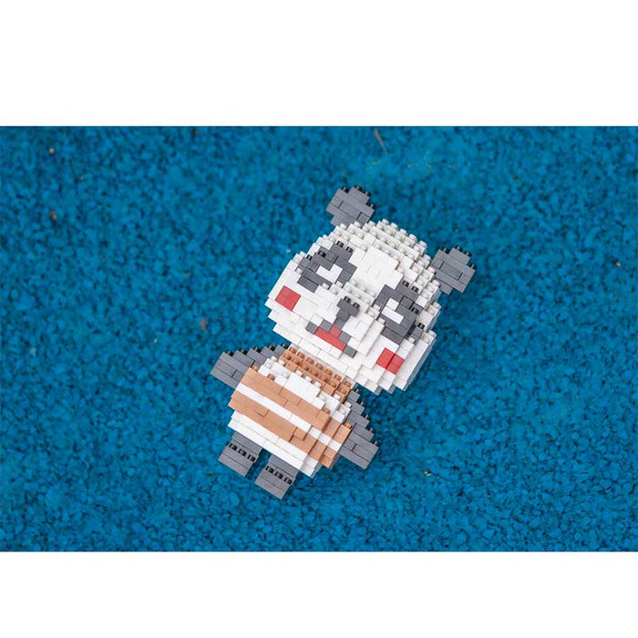 ACNH Building Blocks Miniature Toy Gift: yellow, blue cartoon animal character resembling a rabbit, pixel art, cartoon style