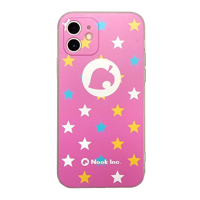 ACNH Nook Phone Case Collection for iPhone and Samsung: pink, white Animal Crossing Nook Inc. logo/theme, cartoon style
