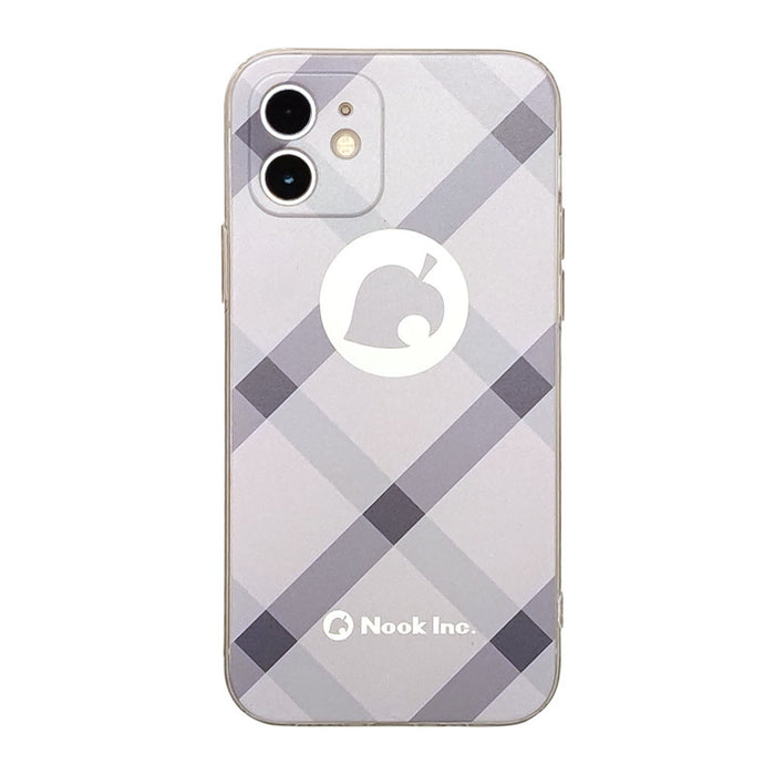 ACNH Nook Phone Case Collection for iPhone and Samsung: pink, white Animal Crossing Nook Inc. logo/theme, cartoon style