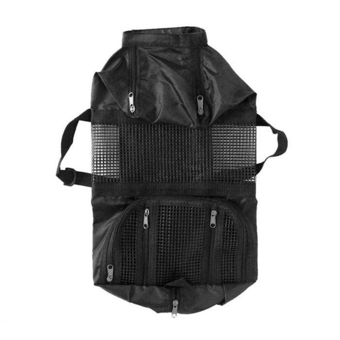 Adjustable Cat Grooming Restraint Bag, Durable and Versatile: black, dark gray black backpack or carrier bag, utilitarian sty