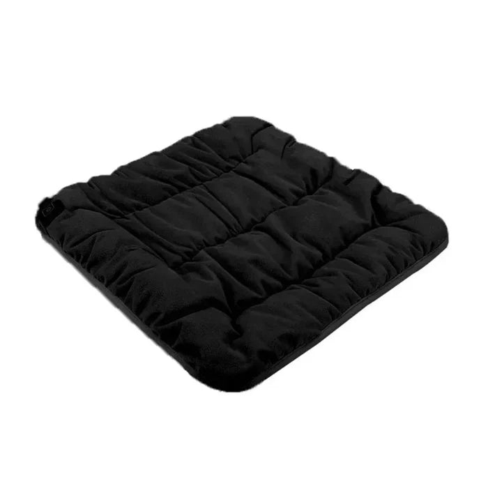 Adjustable Chair Cushion with Heat Function: gray, orange/yellow glow heated cushion/pad, minimal style
