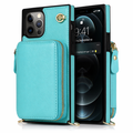 Adjustable Crossbody Strap Zippered Wallet Case for iPhone - Ensuring Clarity and Distinction from the Original Product Blue