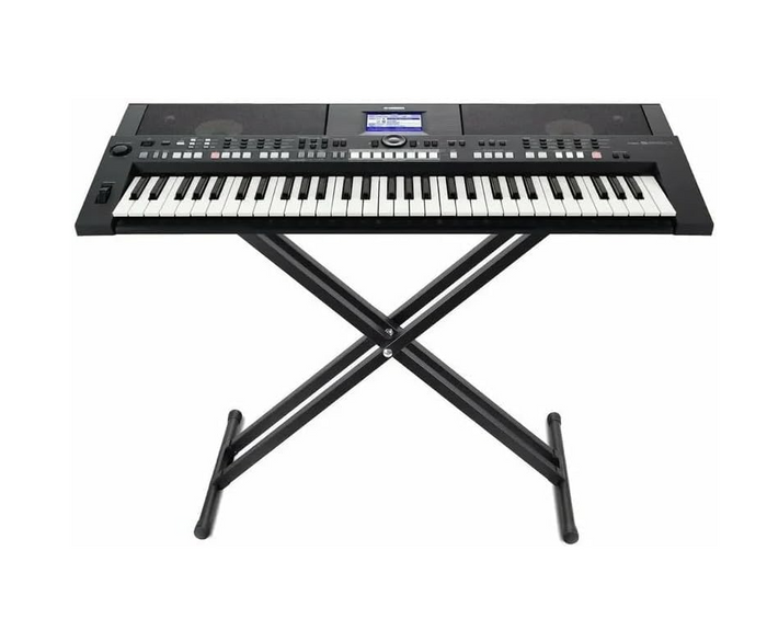 Adjustable Keyboard Stand Double Braced X Frame 49-97cm Piano Stand Black-102