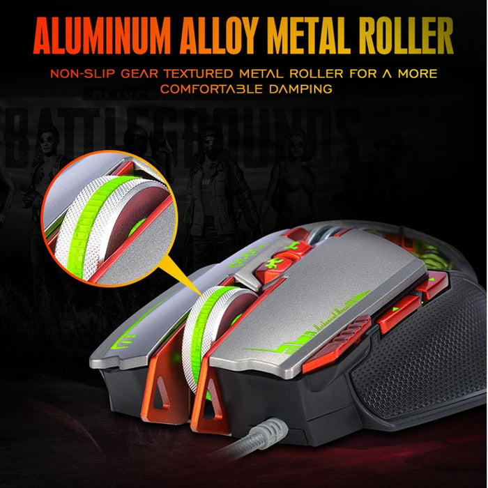 Adjustable LED Gaming Mouse with 8 Buttons and Customizable DPI, DragonV9: black, green wired gaming computer mouse, futurist